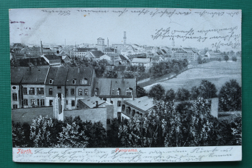 AK Fürth / 1904 / Panorama / Wohnhäuser Mietshäuser / Ortsansicht